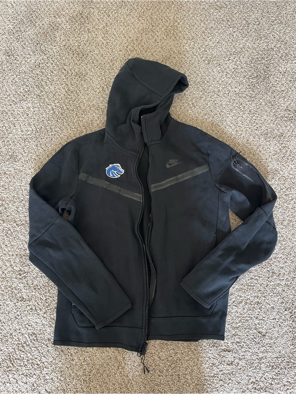 Boise State Nike Men's Black Full-Zip Hoodie Jacket